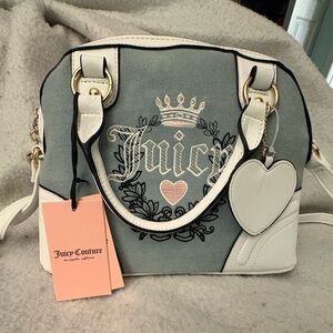 Juicy Couture Blue and White Satchel